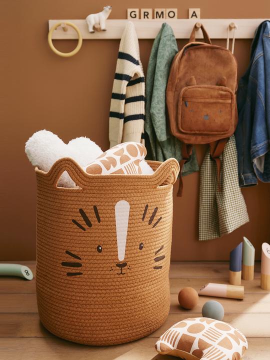 Image du produit Vertbaudet Kinderzimmer XL Aufbewahrungskorb aus Baumwollkordel TIGER