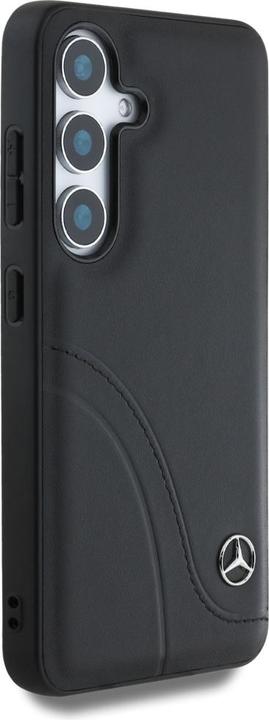 Immagine prodotto Mercedes Leather Curved Stitches Case for Samsung Galaxy S25 - Black (Samsung Galaxy S25)