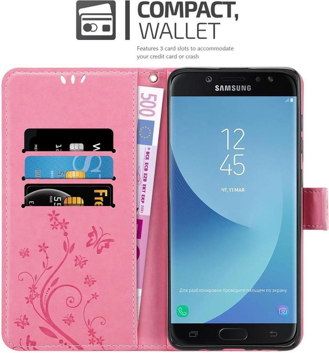 Actual product image Cadorabo Flower Book Cover (Samsung Galaxy J7 2018)