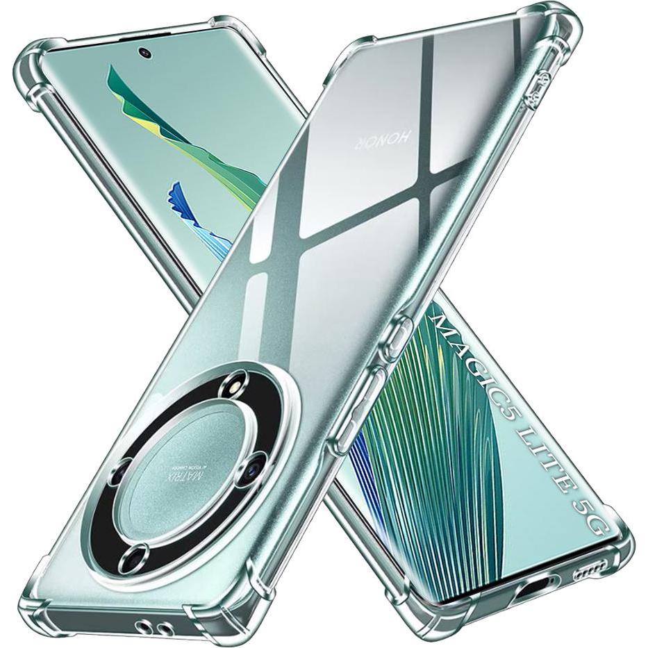 Techsuit - Shockproof Clear Silicone - Honor Magic5 Lite - Clear (Honor Magic 5 Lite), Cover smartphone, Trasparente