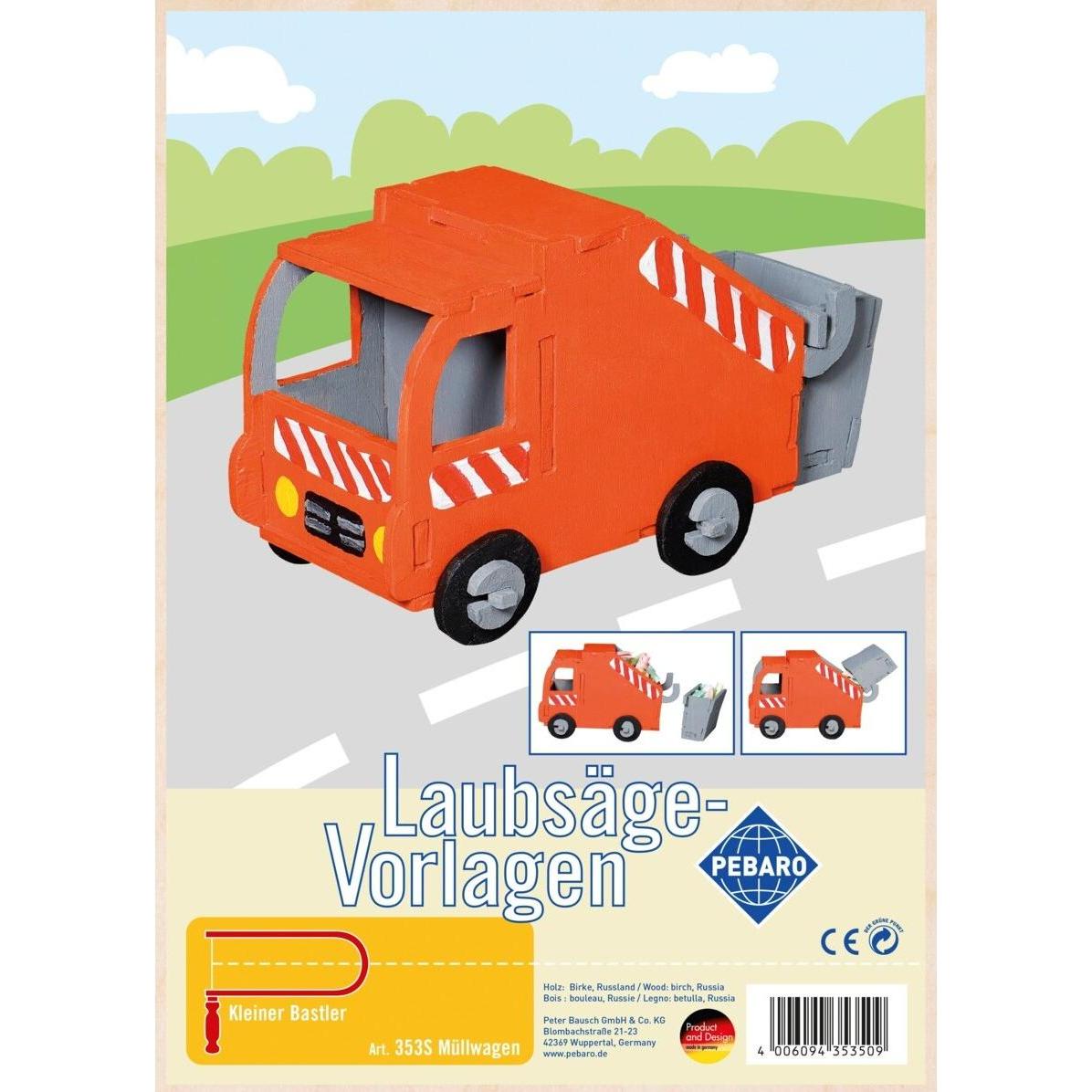 Pebaro Laubsägevorlage Müllwagen (041.353)