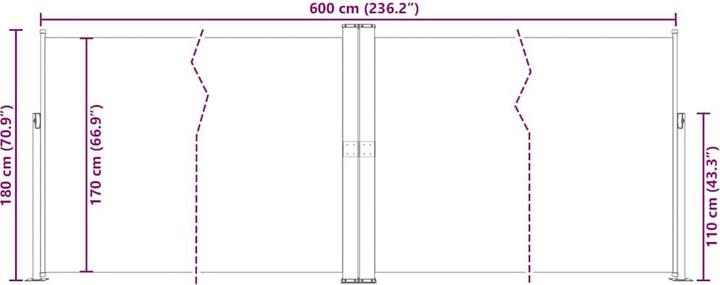 Produktbild vidaXL Seitenmarkise (6 m)