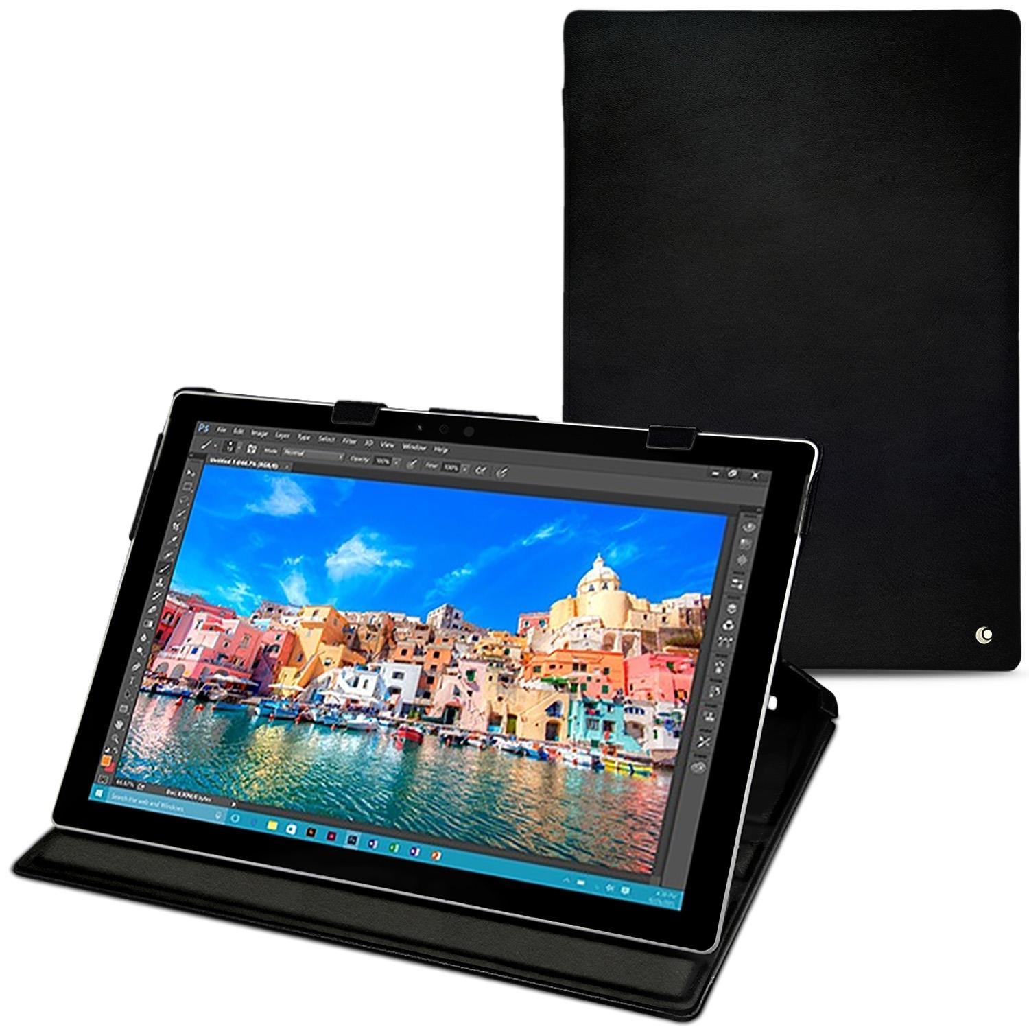 Noreve Lederschutzhülle vertikal (Microsoft Surface Pro 4), Tablet Hülle, Schwarz