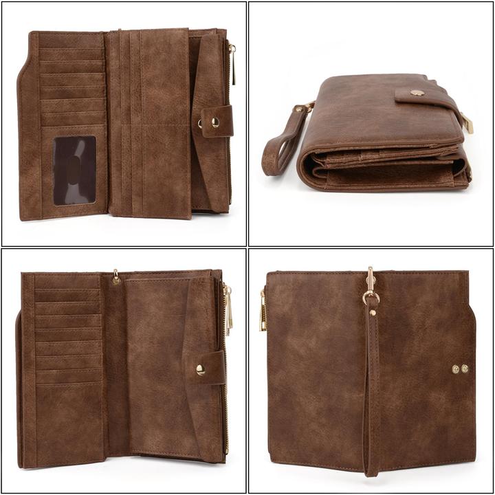 Produktbild Only-Bags.Store Brieftasche RFID-Blockierung Grosse Kapazität Vegan Leder Clutch Wallet 21 Card Slots Holder