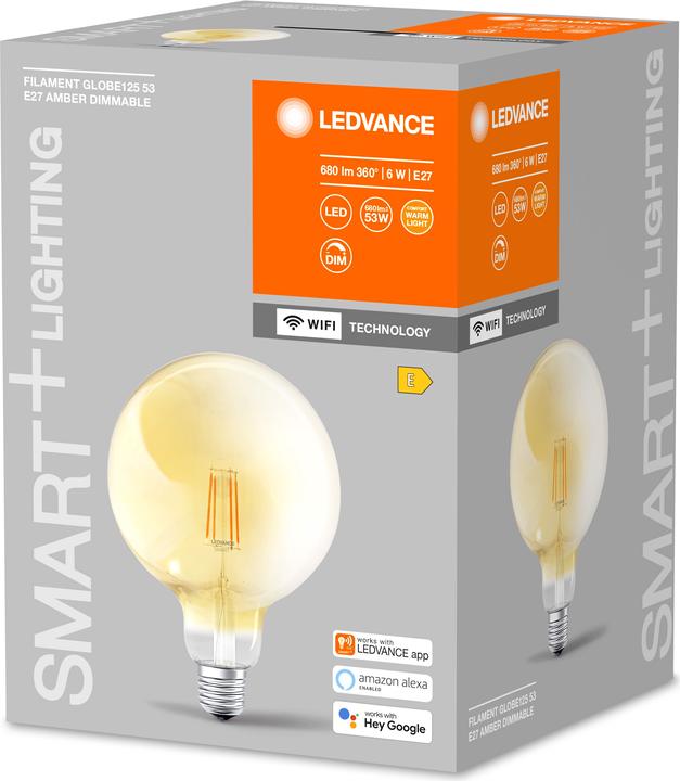 Produktbild Ledvance Smart+ Wifi Filament Globe (E27, 6 W, 680 lm, 1 x, E)