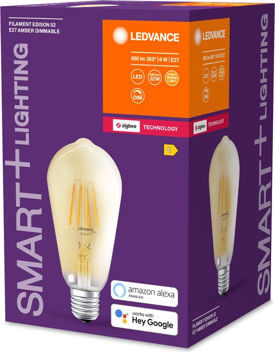 Produktbild Ledvance Smart+ Filament Edison (E27, 6 W, 680 lm, 1 x, E)