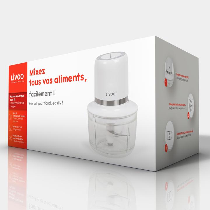 Produktbild Livoo Kabelloser elektrischer Fleischwolf (1200 ml, 200 W)