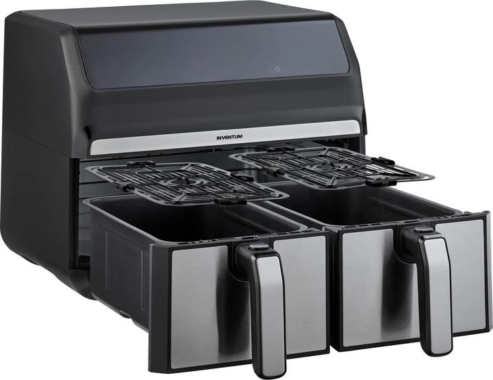 Produktbild Inventum GF800HLD - Dubbele airfryer - Heteluchtfriteuse - Inhoud 2 x 4 liter - Zwart/RVS