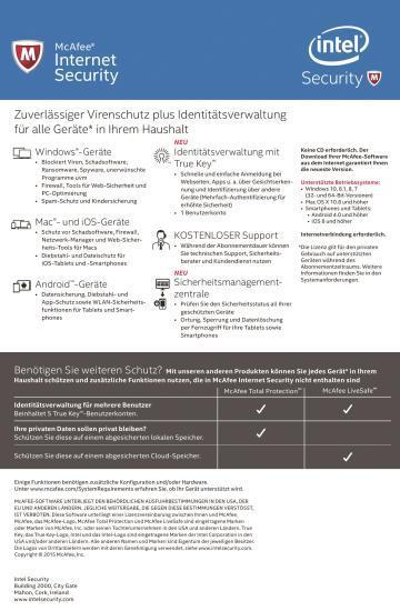 Actual product image McAfee Internet Security 2016 Unlimited Devices(Code in a box) (12 months)