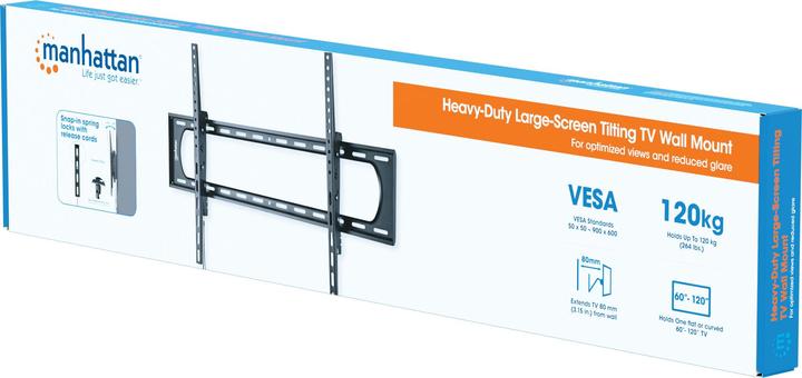 Actual product image Manhattan TV wall bracket with particularly high load-bearing capacity for large screens, tiltable (Wall, 120", 120 kg)