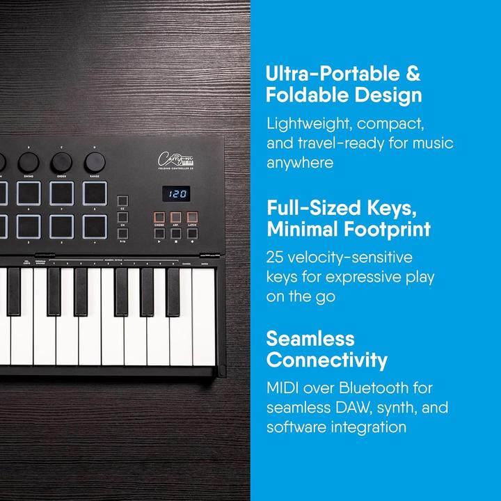 Actual product image Carry-On Folding Midi Controller 25 - Black (Keyboards)