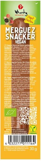 Produktbild Wheaty Merguez Snacker VEGAN Bio (30 g)
