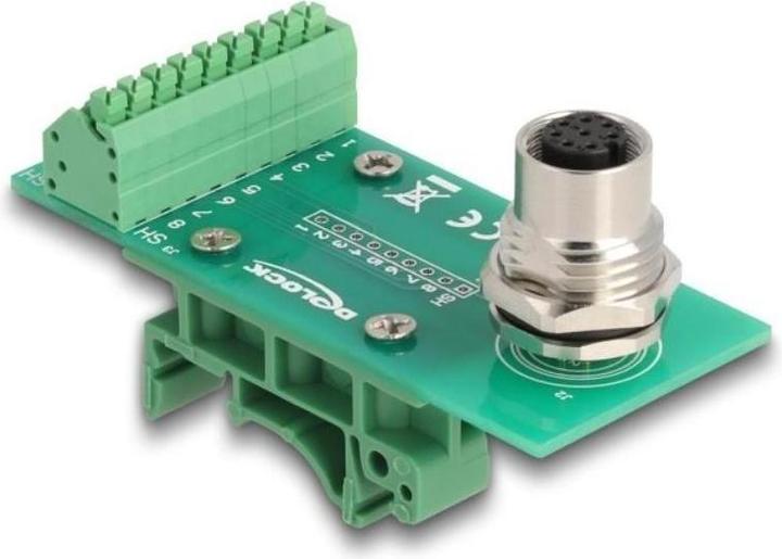 Image du produit Delock Module de transfert M12 Adaptateur 8 broches A-codé femelle vers 9