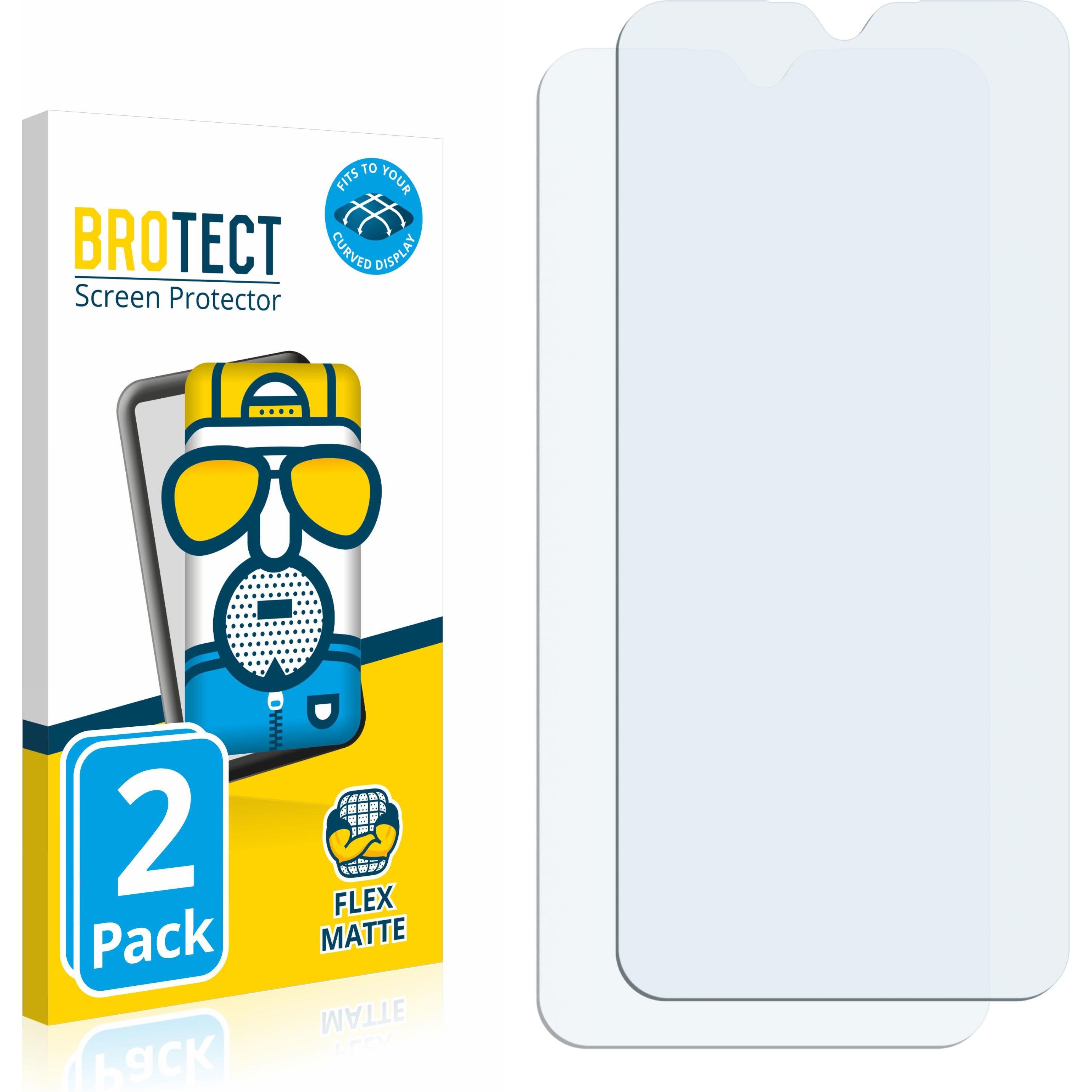 BROTECT Full-Cover Displayschutz Matt (2 Stück, Samsung Galaxy M13), Smartphone Schutzfolie, Grau