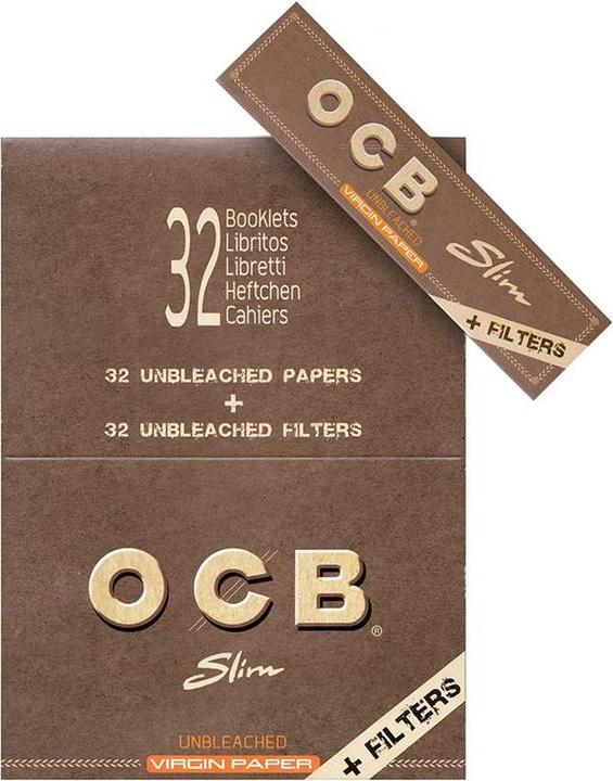 Actual product image OCB King Size slim Virgin unbleached with filter