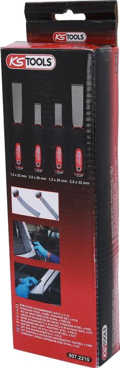 Actual product image KS Tools STAINLESS STEEL Chisel scraper set, 4 pcs