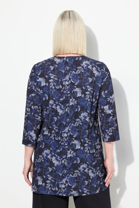 Immagine prodotto Ulla Popken Longshirt, A-Linie, Allovermuster, V-Ausschnitt (62)