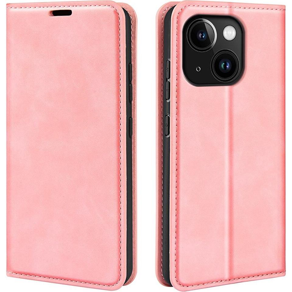 Cover-Discount iPhone 15 - Stand Flip Case Hülle rosa (Apple iPhone 15), Smartphone Hülle, Rosa