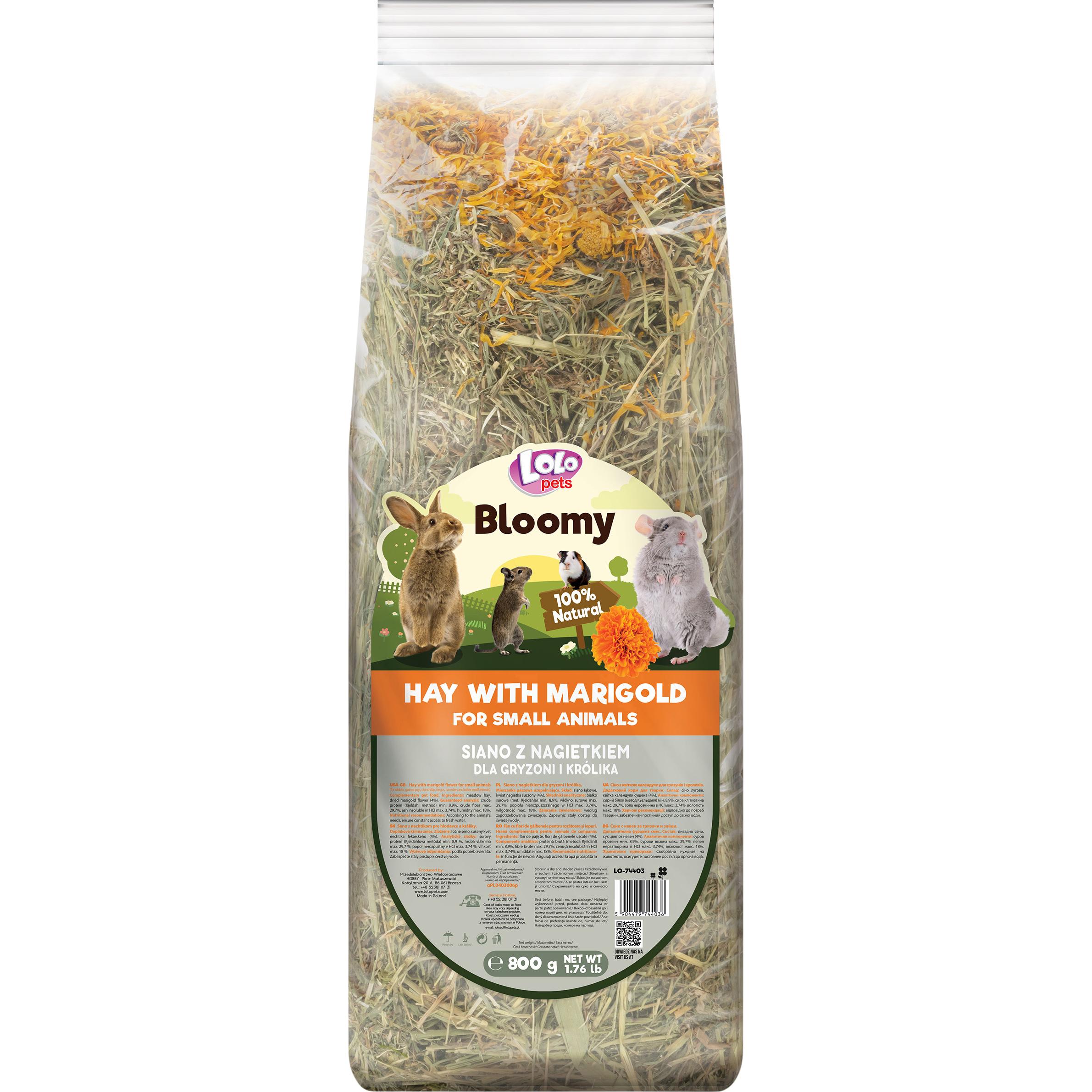 Meilleurs prix pour Bloomy Hay avec marigold 800g (0.80 kg), Litière