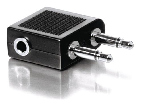 2 Adattatori Per Cuffie Da Aereo – Jack 3.5mm Maschio A 2 Poli A Femmina – Placcato Oro – Compatibile Doppia Spina Aerea
