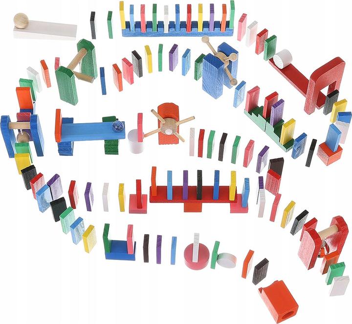 Actual product image Kruzzel Wooden domino set 407 pieces with storage bag