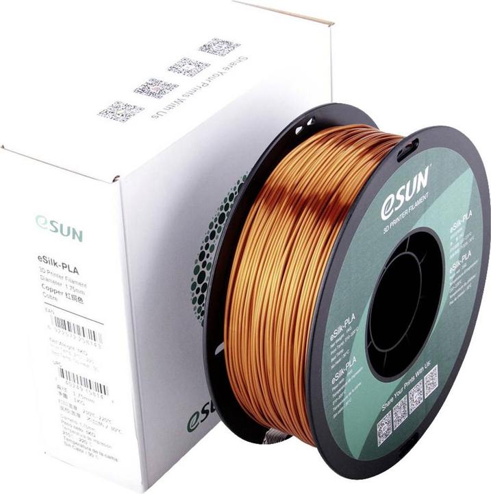 Produktbild eSUN eSilk-PLA Copper Filament PLA 1.75 mm 1 kg Kupfer (metallic) (PLA, 1.75 mm, 1000 g, Kupfer)