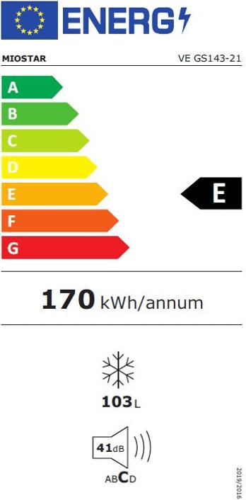Energy Label Mio Star VEGS143-21 (Stand-alone, 103 l)