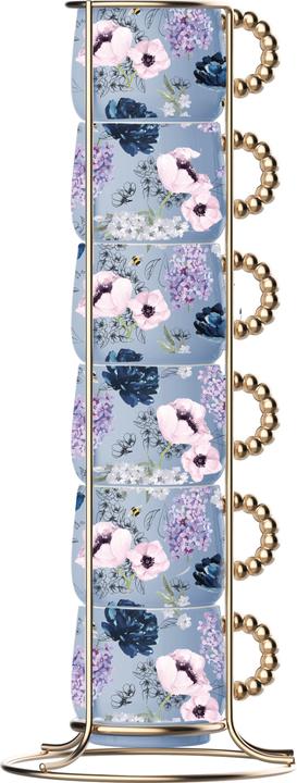 Bialetti Set mit 6 Espressotassen auf einem Bridgerton-Ständer (60 ml, 6 x)