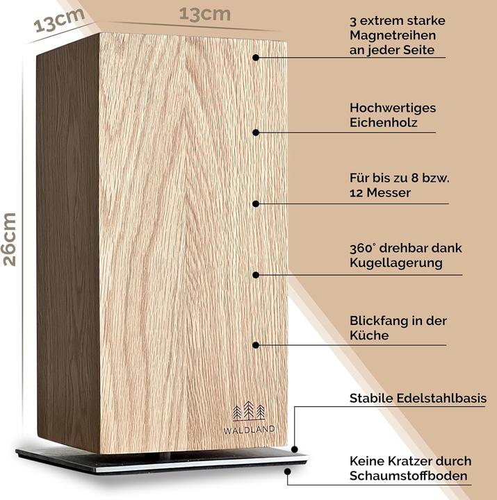 Produktbild Waldland Drehbarer Magnetmesserblock