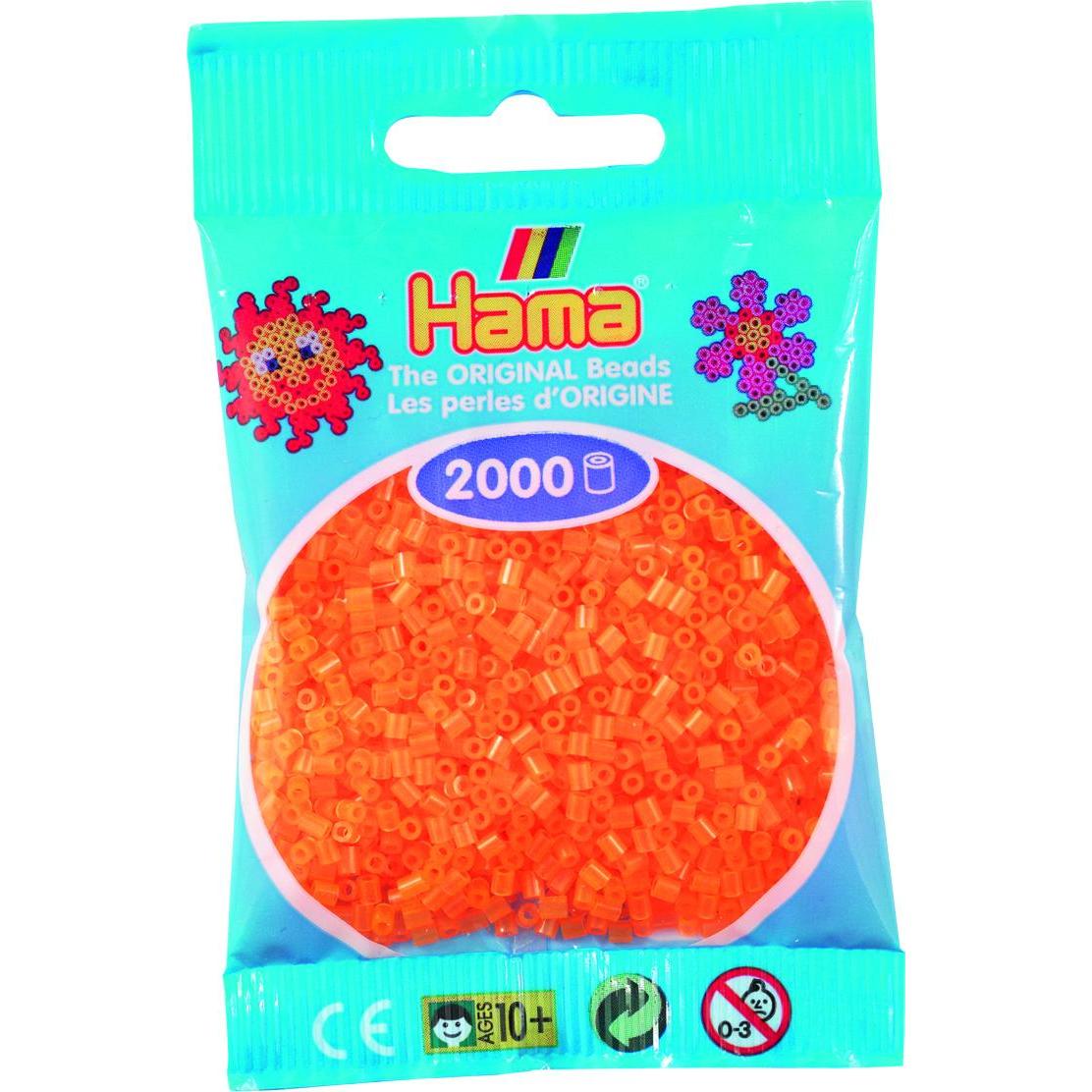 Hama mini perler 2000stk neon orange