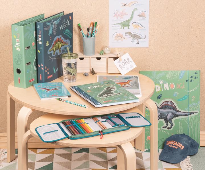 Actual product image Brunnen Pupil's case 2 flaps dinosaur