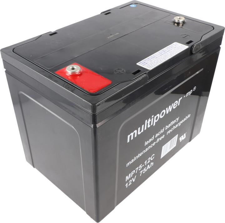 Actual product image Multipower 2 Stück PB Blei Akku passend für Seniorenmobil Elektromobil AS E 450 F, 12V 75Ah Blei AGM E450F (12 V, 75 Ah)