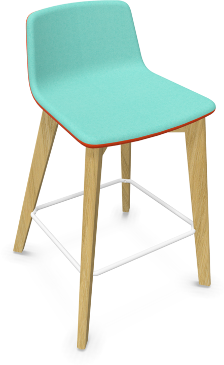 Mint, White, Bright red, Ash natural light grey stained