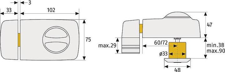 Actual product image Abus 7010 W EK Additional door lock, keyed alike