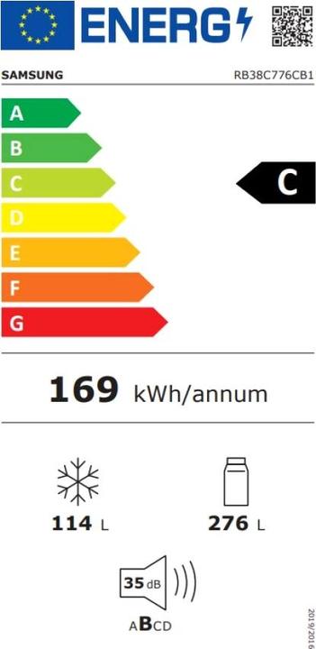 Energie-Label Samsung RB38C776CB1/EF