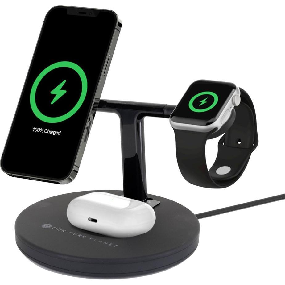 Our Pure Planet OPP128 Ladegerät für Mobilgeräte Smartphone Schwarz Gleichstrom Kabelloses Aufladen (25 W), Wireless Cha...