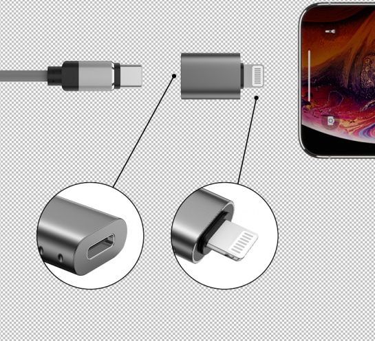 Immagine prodotto Swissten Adattatore Lightning(M)/USB-C(F) (USB tipo C, Lightning)