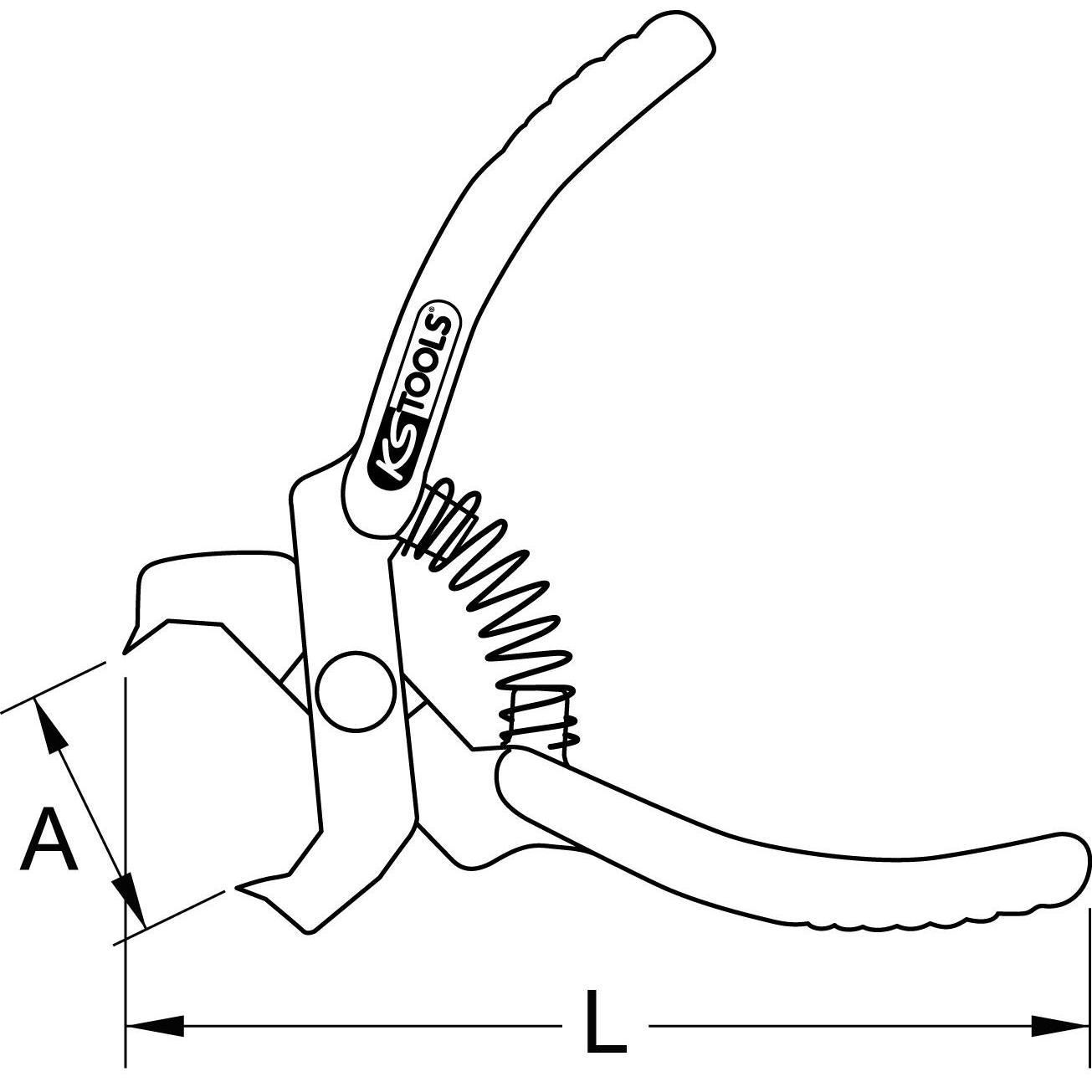 Thumbnail - KS Tools, Zange, Niet-Lösezange, blau, gerade, 100mm (100 mm)
