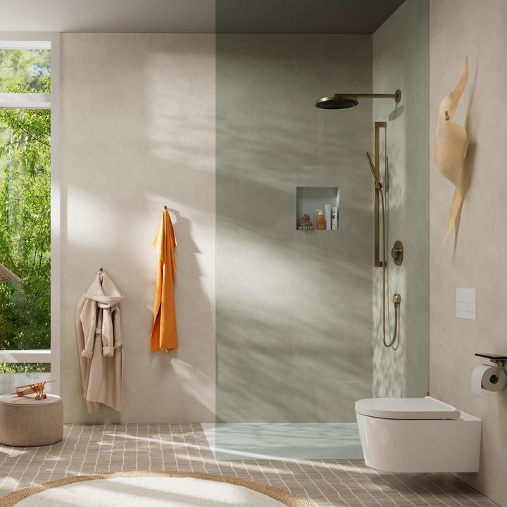 Produktbild hansgrohe Unica Duschstange S Puro 90 cm, Easy Slide Duschkopfhalter, Isiflex Duschschlauch 160 cm