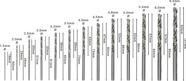 Produktbild Bosch Professional Zubehör PRO Metal HSS-G Spiralbohrer-Set, 13-tlg. (1.5 mm, 2 mm, 2.5 mm, 3 mm, 3.2 mm, 3.5 mm, 4 mm, 4.5 mm, 4.8 mm, 5 mm, 5.5 mm, 6 mm, 6.5 mm)