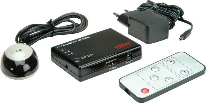 Actual product image Roline 4K HDMI Switch, 3-way