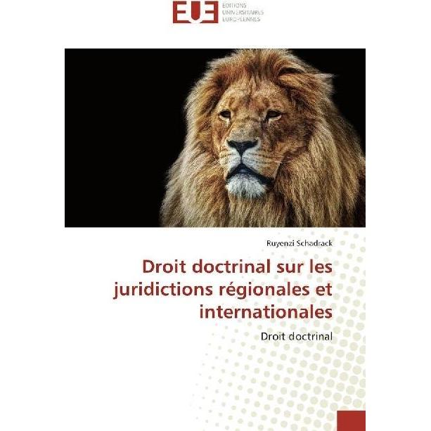 Droit doctrinal sur les juridictions régionales et internationales, Fachbücher von Ruyenzi Schadrack