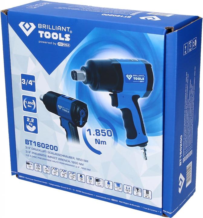 Produktbild Brilliant Tools BT160200 3/4 Druckluft-Schlagschrauber (Druckluft)