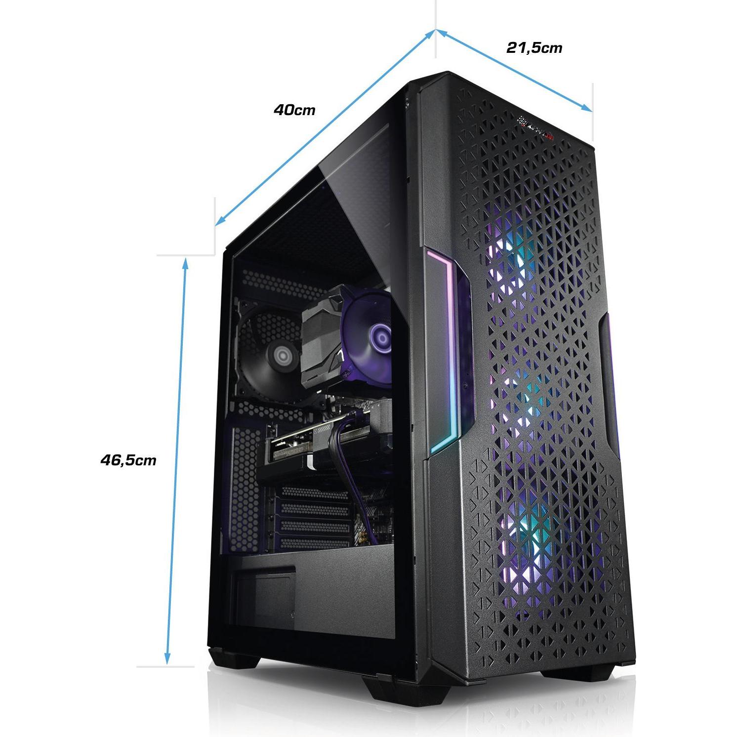 Kiebel Total V (AMD Ryzen 9 5900X, 32 GB, 1000 GB, GeForce RTX 4060), PC, Schwarz