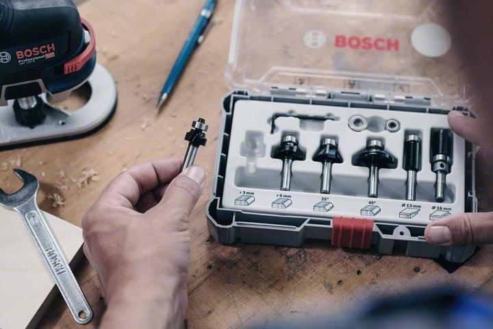 Produktbild Bosch Professional Zubehör 6-teiliges Nutfräser-Set, 8-mm-Schaft für Handfräsen