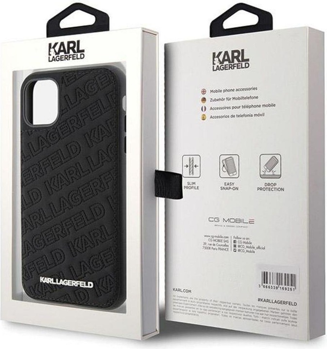 Productafbeelding Karl Lagerfeld KLHCN61PQKPMK iPhone 11 / Xr 6.1" czarny/zwarte hardcase Gewatteerd K Patroon (Apple iPhone 11)