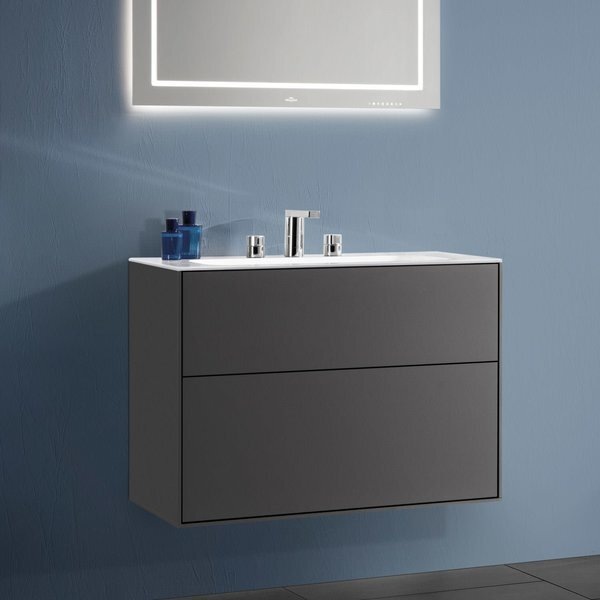 Actual product image Villeroy & Boch Villeroy und Boch Finion Vanity unit F6720, 1200x603x501mm, cover plate Black Matt