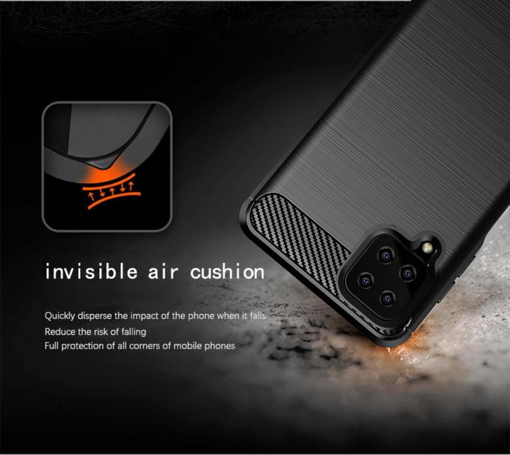 Actual product image Cadorabo TPU Ultra Slim carbon stainless steel Combi Cover (Samsung Galaxy A12)