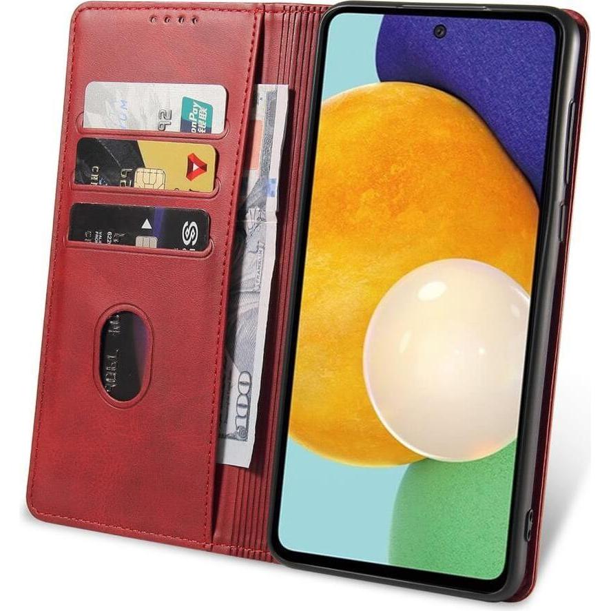 Thumbnail - Cover-Discount Galaxy A23 - Stand Flip Case Hülle rot (Samsung Galaxy A23), Smartphone Hülle, Rot