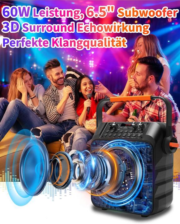 Actual product image Omeyo Karaoke-Maschine mit drahtlosen Mikrofonen und PA-System (Active)